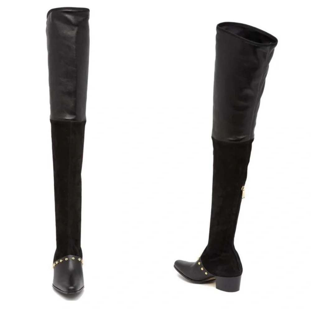 Balmain | Billie Leather & Suede Thigh High